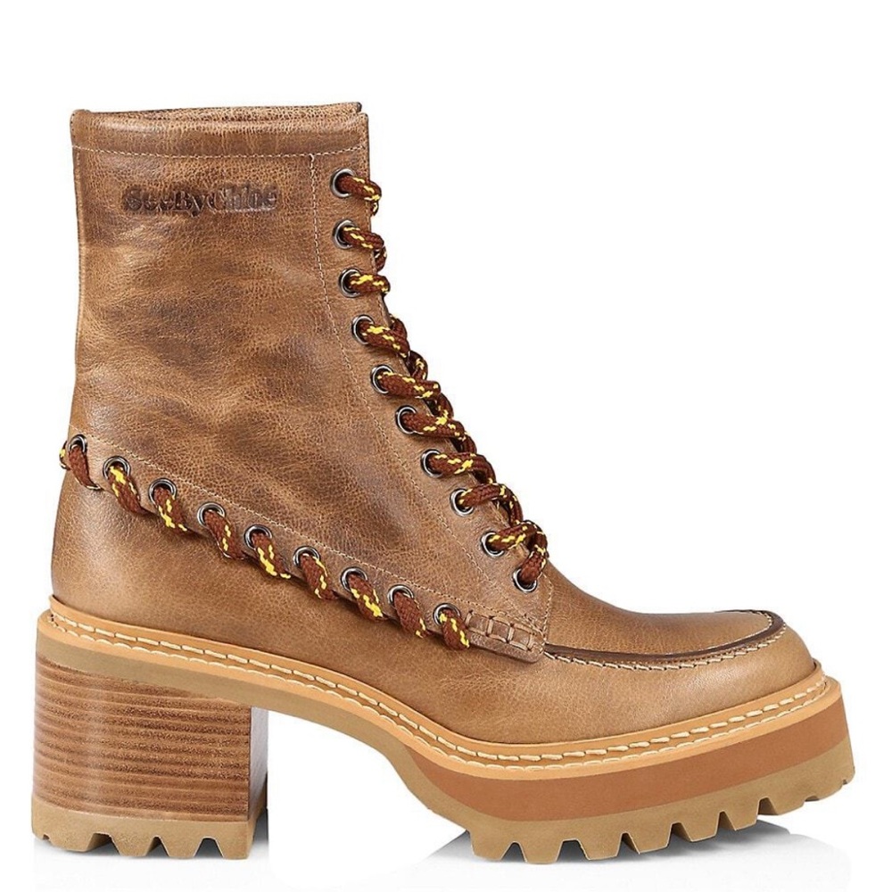 NEW See By Chloe Mahala Eyelet Combat Bootie